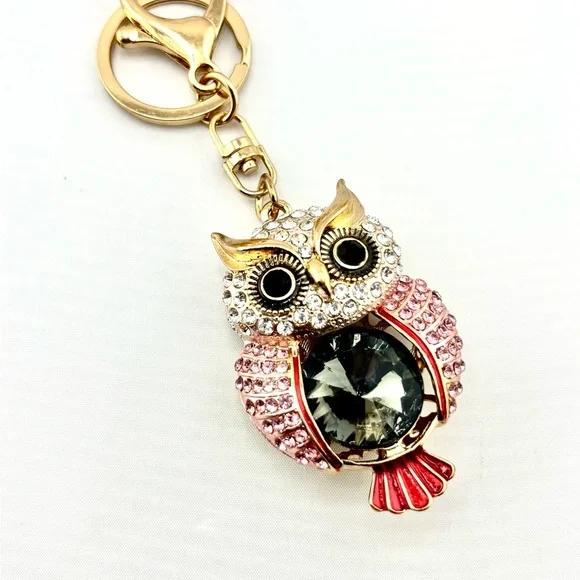 Woodland Bling Keychain Purse Charm Bundle - Lot of 3 (Owl, Bee, Snake) - Picture 6 of 7